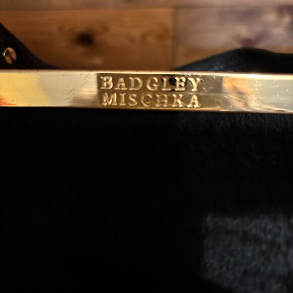 Badgley Mischka Black Leather Handbag - Picture 8 of 10